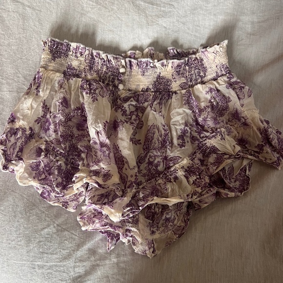 Free People Pants - Free People Intimately - Ivory Combo Floral Pajama Shorts